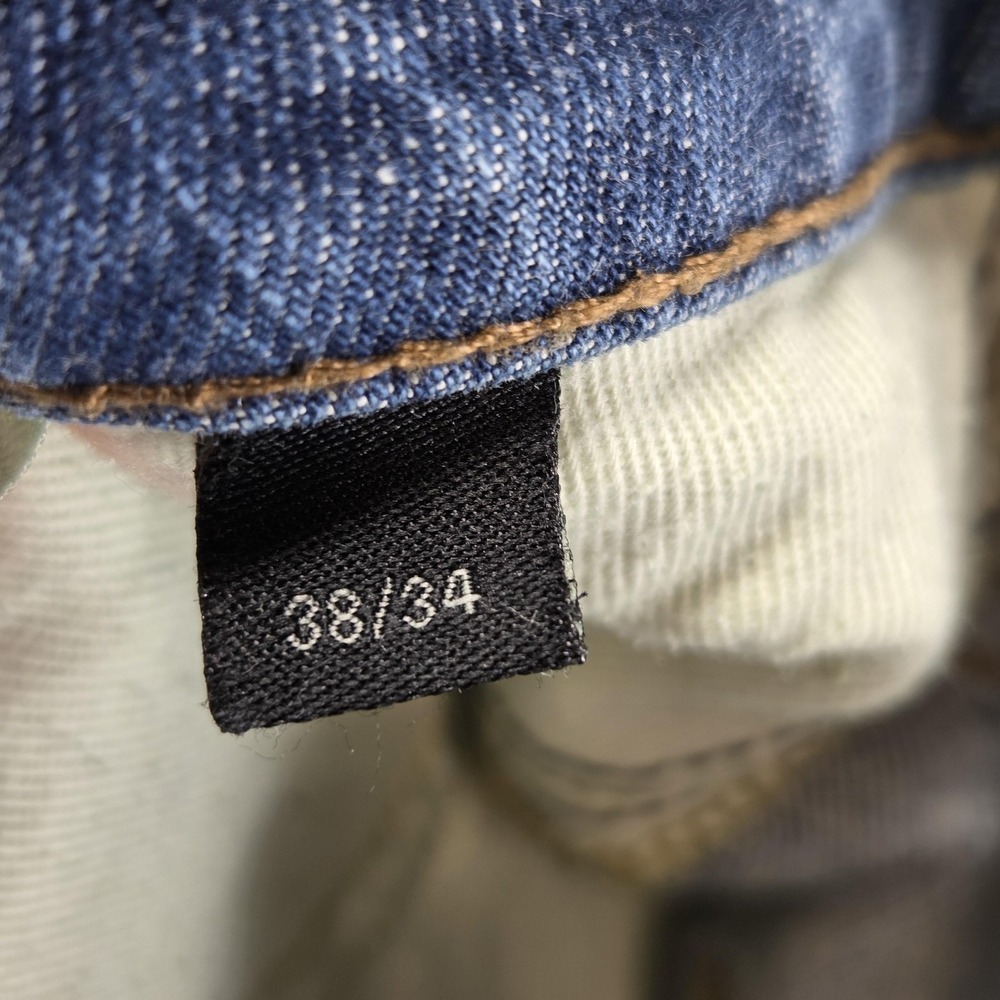 C&A Jeans Mens 38x34 Blue Selvedge The Slim Stretch Extra Comfort Button Fly - Picture 8 of 16